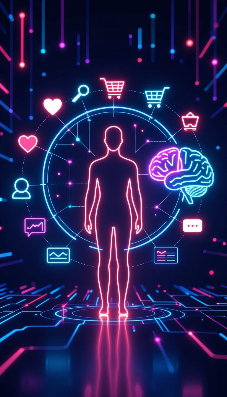 Иновације у дигиталном маркетингу - Човек који се налази у кругу направљеном од иконица које користимо на интернету